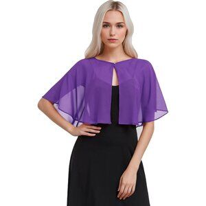 Women's Chiffon Capelet Shawl Evening Wedding Cover Up Scarve Wraps